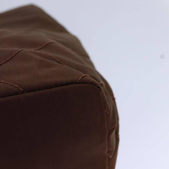 PRADA Chain Shoulder Bag Nylon Brown Gold Auth 85466 - Picture 9 of 16